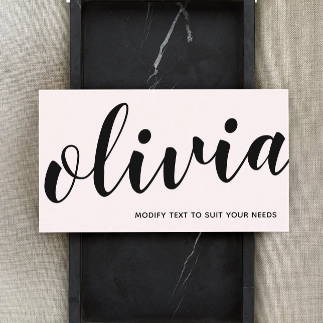 Kalligrafi Namnteckning skriptfet Rosa Visitkort (Skapare uppladdad)