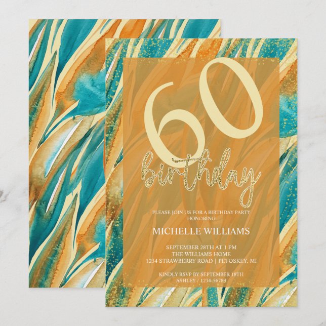 Kalligrafi om elegant Guld Inbjudningar (Fram/baksida)