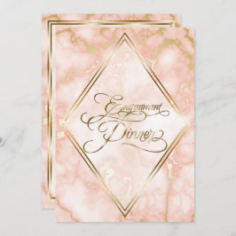 Kalligrafi över bröllop Ro och Guld Marble Ornate Inbjudningar