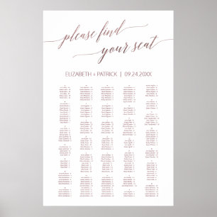 Kalligrafi över elegant Guld 200+ Sittdiagram Poster
