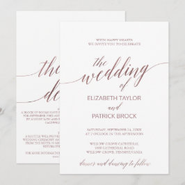 Kalligrafi över elegant Guld i ett Bröllop Inbjudningar