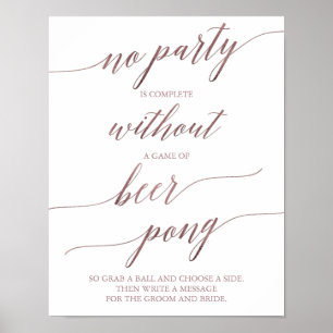 Kalligrafi över elegant i Ro Guld, Bröllop Beer Po Poster
