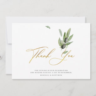 Kalligrafi över Eleganten Gren i Botaniska Olive B Tack Kort