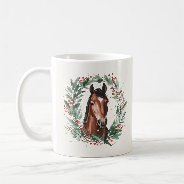 Kalligrafi över Equestrians julhora Namn Kaffemugg (Vänster)