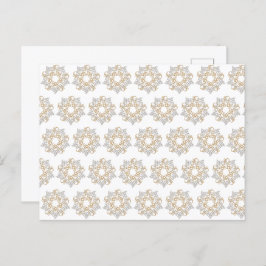 Kalligrafi över Mönster Guld Silver Vykort