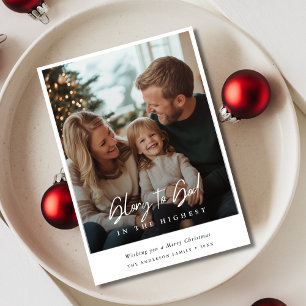 Kalligrafi överlägg fotogloriskt till god jul julkort