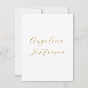 Kalligrafi Professionell Elegant Guld Färg Anteckningskort