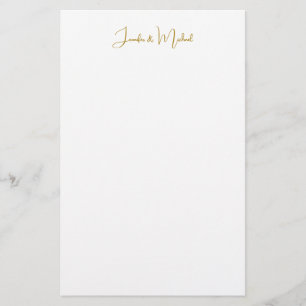 Kalligrafi Professionell Elegant Guld Färg Namn Brevpapper