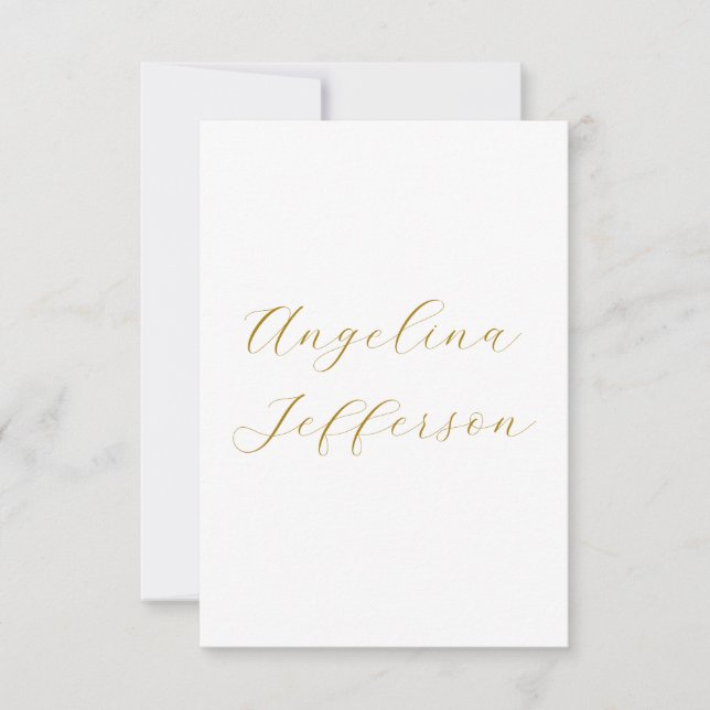 Kalligrafi Professionell Elegant Guld Färg OSA Kort (Framsida)
