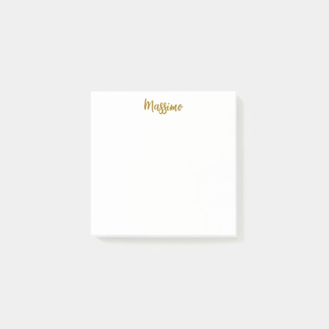 Kalligrafi Professionell Elegant Guld Färg Post-it Block (Framsida)