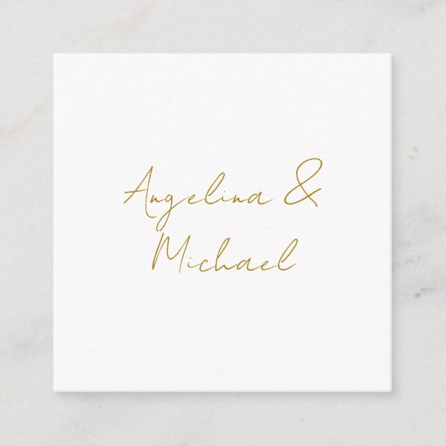 Kalligrafi Professionell Elegant Guld Färg Tilläggskort (Framsida)