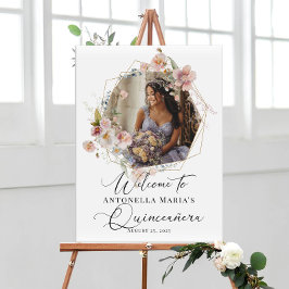 Kalligrafi Quinceanera fotovälkomstfotografering Poster