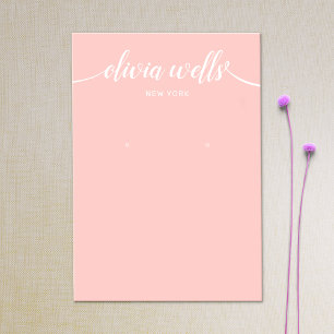 Kalligrafi - Rosa Earring Visning Card Visitkort