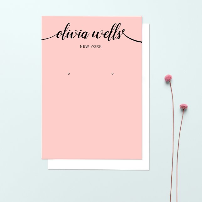 Kalligrafi -  Rosa Earring Visning Card Visitkort (Skapare uppladdad)