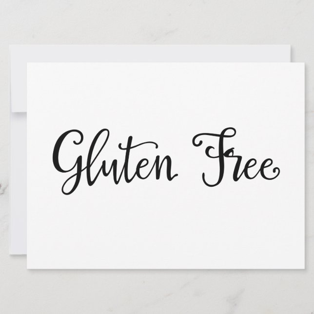 Kalligrafi | Signal om kostbehov för "gluten Free" (Framsida)