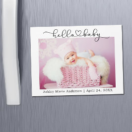 Kalligrafi, skript Heart Hej Baby Magnet Card