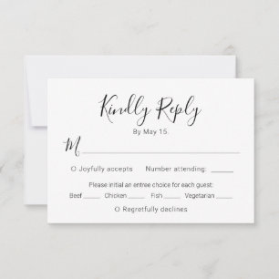 Kalligrafi, skript Modern Heart Bröllop OSA Card Kort