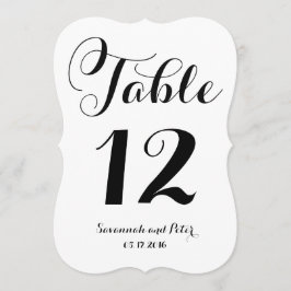 Kalligrafi Skript Monogram Bröllops Bordnummer Inbjudningar