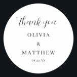 Kalligrafi, skript Tack Bröllop Runt Klistermärke<br><div class="desc">Kalligrafi,  skript Tack Bröllop</div>