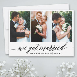 Kalligrafi Skript vi Har Bröllop-gift Tack Kort