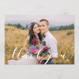 Kalligrafi, skriptöverlägg | Fototackkort Tack Kort