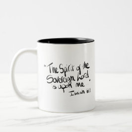 Kalligrafi Skripturcitat "Spirit ..." Två-Tonad Mugg