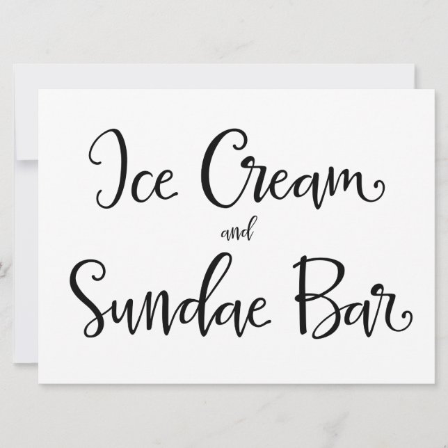 Kalligrafi | Skylt "Ice Cream and Sundae Pub" (Framsida)