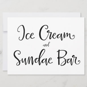 Kalligrafi Skylt "Ice Cream and Sundae Pub"