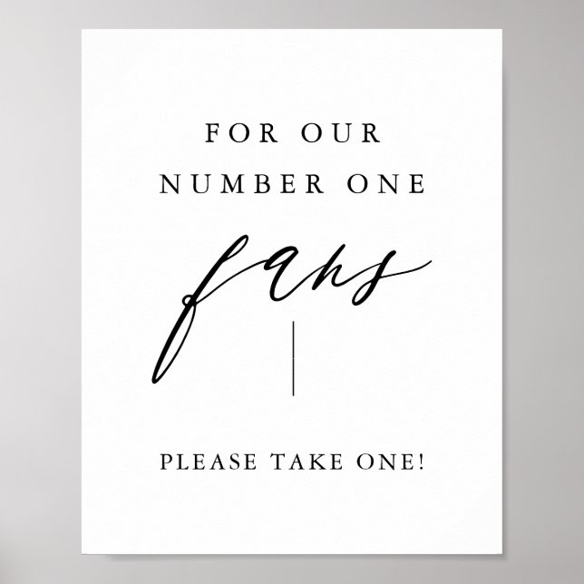 Kalligrafi Ta en fläkt Bröllopsfläkt Utskrivbar sk Poster (Framsidan)