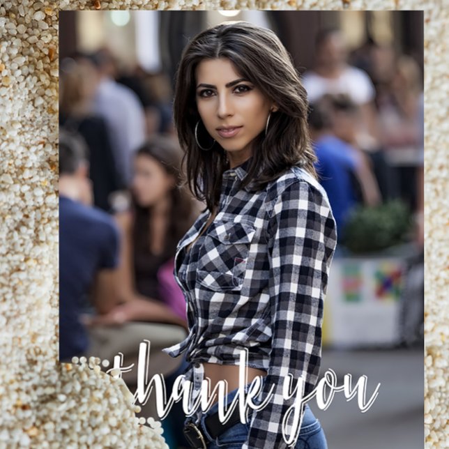 Kalligrafi Tack Anpassad Foto Examen Vykort (Skapare uppladdad)