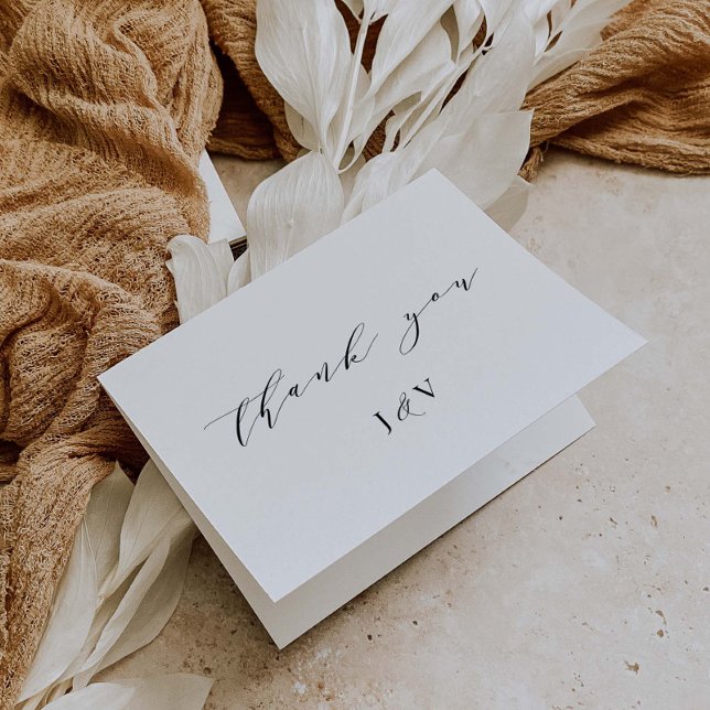 Kalligrafi tack klassisk bröllopskort J102 Kort (Skapare uppladdad)