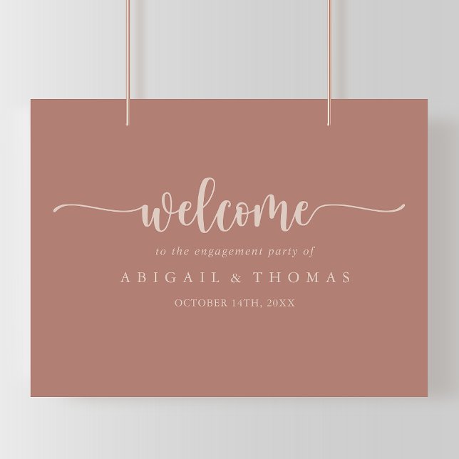 Kalligrafi Terrakotta Förlovningsfest Välkommen  Poster (Skapare uppladdad)
