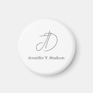 Kalligrafi trendig klassisk monogram magnet