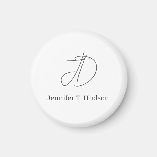 Kalligrafi trendig klassisk monogram  magnet (Framsidan)