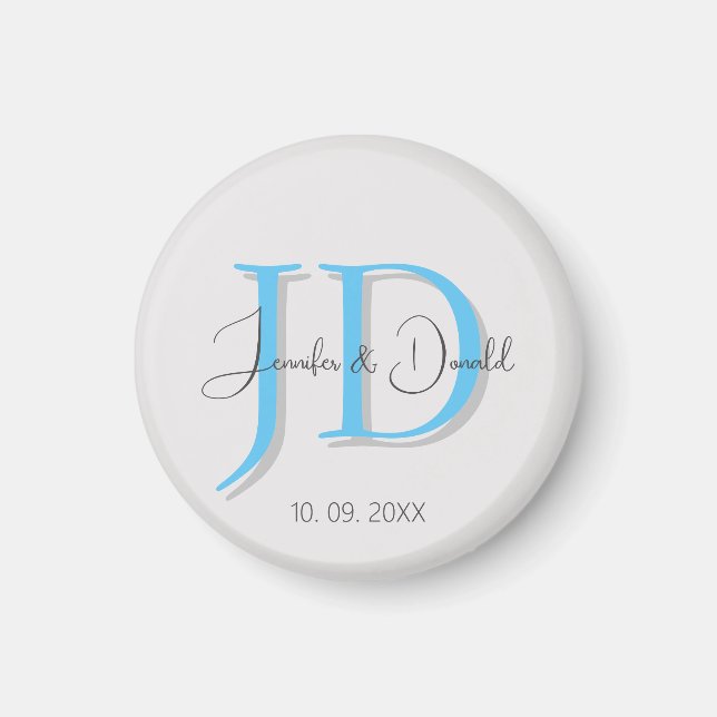 Kalligrafi trendig klassisk skriptmonogram magnet (Framsidan)