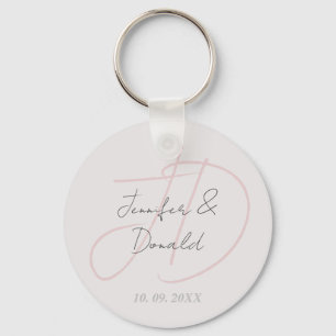 Kalligrafi trendig klassisk skriptmonogram nyckelring
