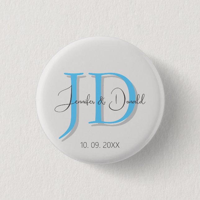 Kalligrafi trendig klassisk typsnittsmonogram knapp (Framsida)