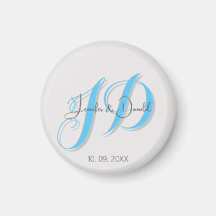 Kalligrafi trendig klassisk typsnittsmonogram magnet