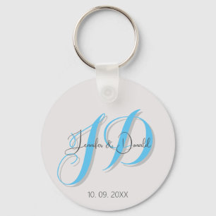 Kalligrafi trendig klassisk typsnittsmonogram nyckelring