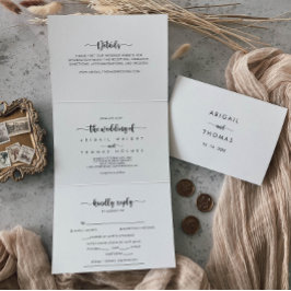 Kalligrafi Trifold Brev flydde Bröllop