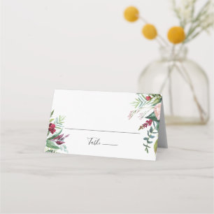 Kalligrafi Tropical Blommigt Bröllop Place Card Placeringskort