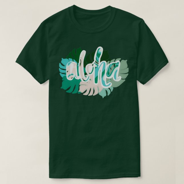 kalligrafi tropiska aloha t shirt (Design framsida)