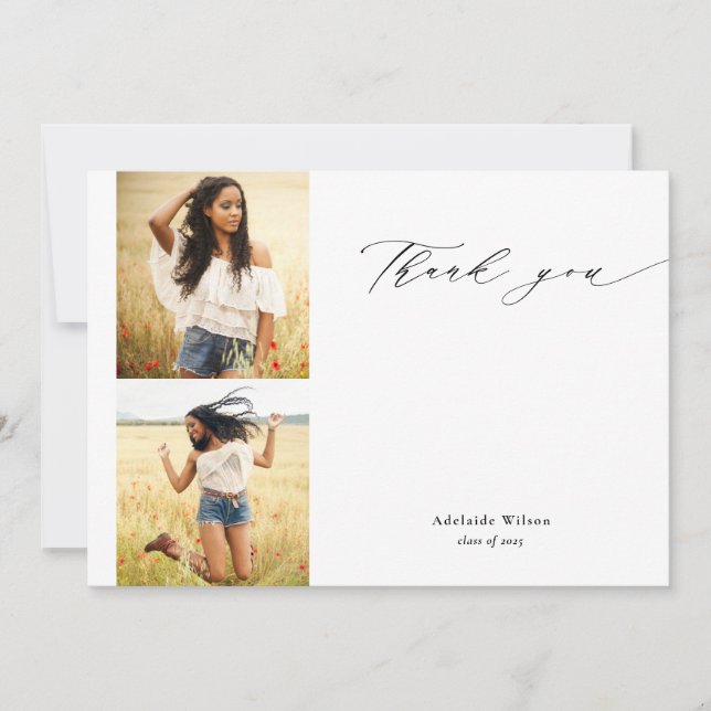 Kalligrafi två foto Studenten Tack (Framsida)