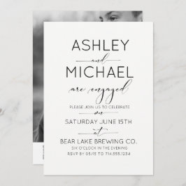 Kalligrafi - typografi QR-Förlovningsfest Inbjudningar