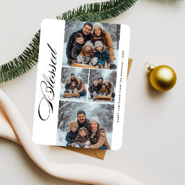 Kalligrafi Välsignad 4 Foto Religiös Jul Julkort