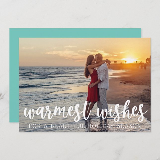 Kalligrafi - varmaste Önskemål julfoto Julkort (Fram/baksida)