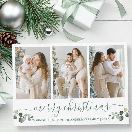 Kalligrafi Vattenfärg Eucalyptus Grönt jul Julkort