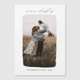 Kalligrafi Vertikal Jul Foto Magnet Kort