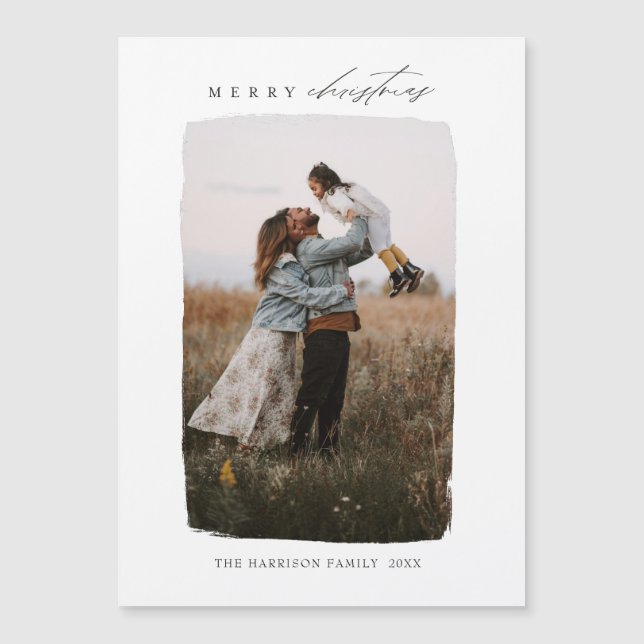 Kalligrafi Vertikal Jul Foto Magnet Kort (Framsida)