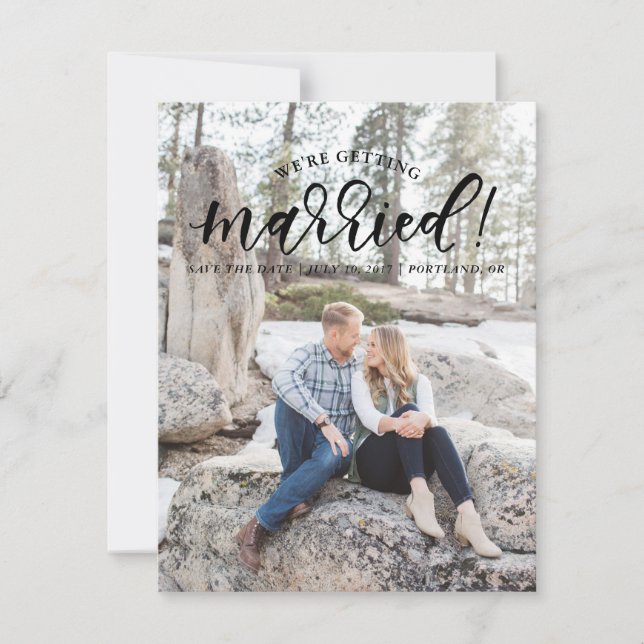 Kalligrafi Vi Gifta sig Spara datum Datumet (Framsida)